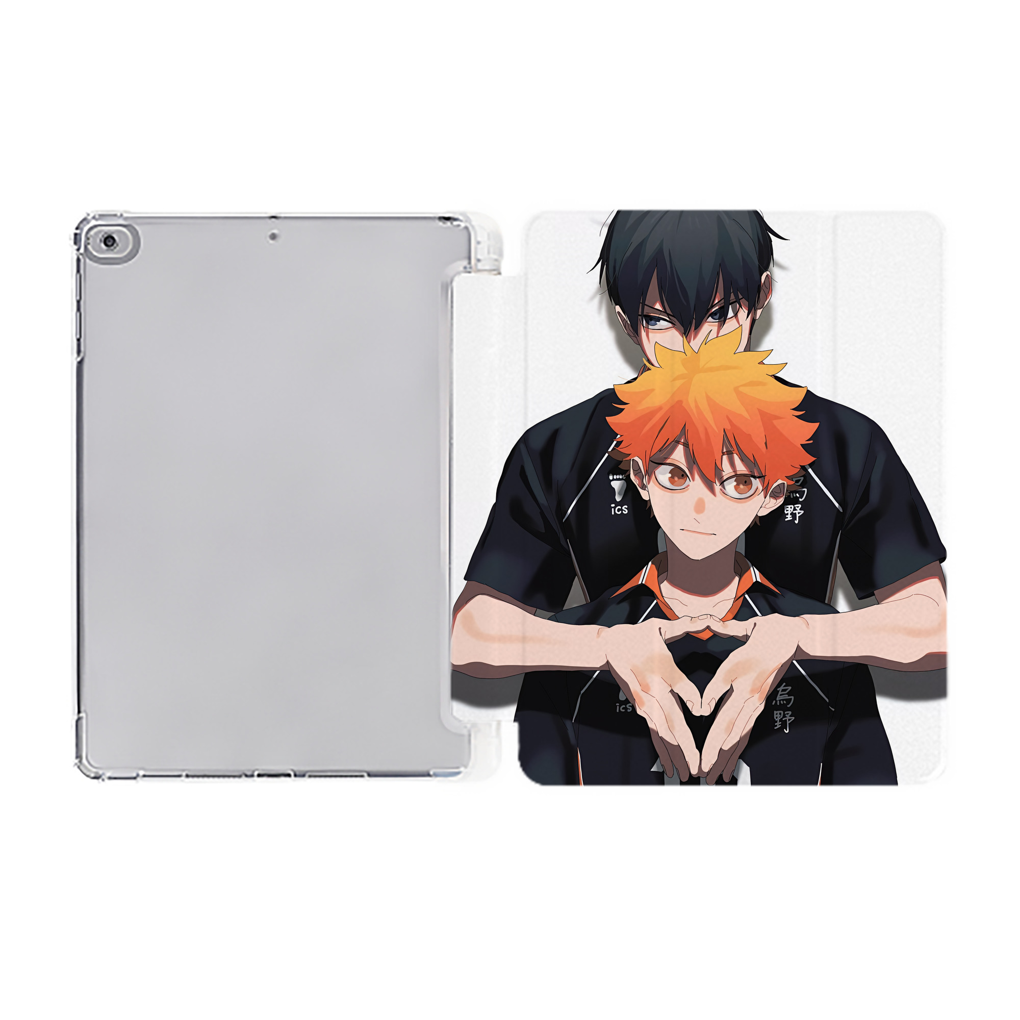 （画像用） ハイキュー!! Haikyu!! IPad ケース ペン収納付き 三つ折りスタンド PUレザー×シリコン 対応機種9.5/10.5/10.9インチ